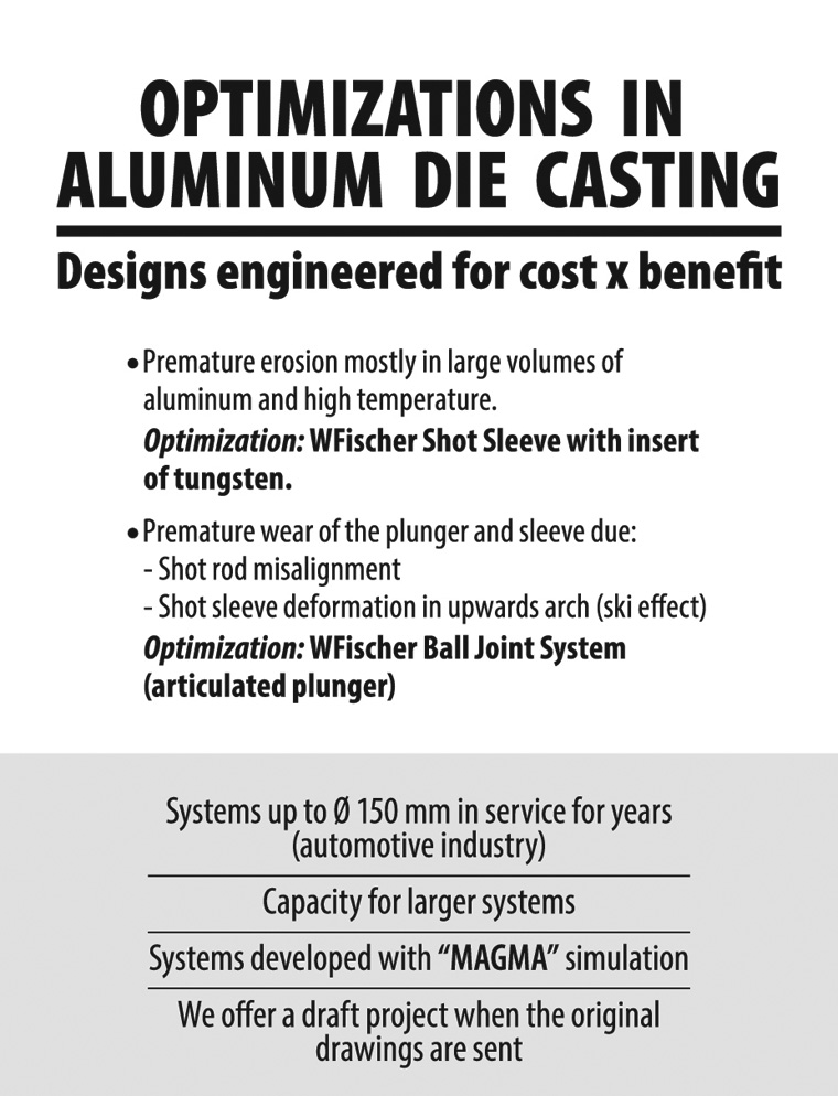  Shot Sleeve, Shot Sleeve with insert of tungsten, Shot Sleeve with ceramic, Copper Plunger tip, Steel Plunger tip, Ball Joint System, Vacuum Die Casting Equipment, Pore Free Die Casting Equipment. 