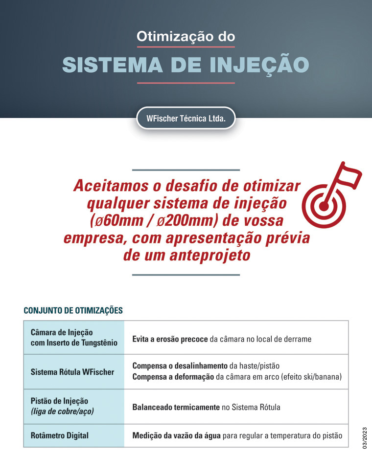  Câmara de Injeção, Câmara de Injeção com inserto de tungstênio, Câmara de Injeção de cerâmica, Pisto de injeção de liga de cobre, Pisto de injeção de aço, Sistema Rótula, Aparelho de injeção sob vácuo, Aparelho Pore Free. 